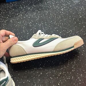 Tretorn White and Green Casual Sneakers